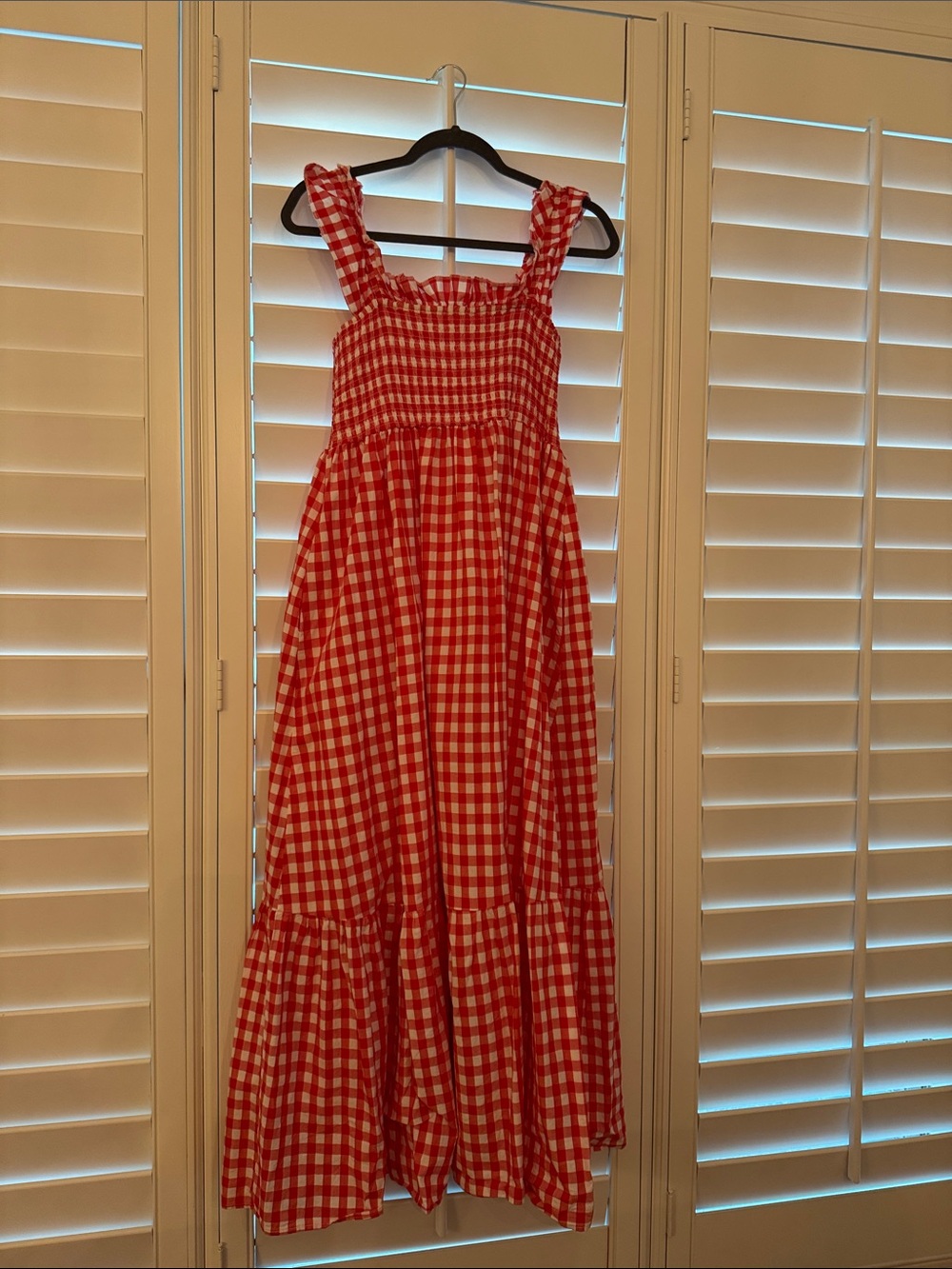 Amazon Red and White Gingham Maxi Dress